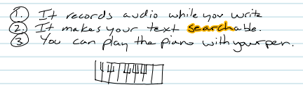 Livescribe Desktop can search and highlight words within my handwritten notes